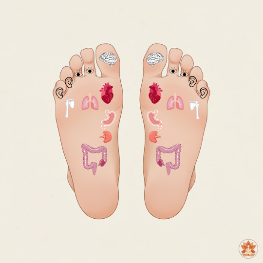 מפה רפלקסולוגית של כף הרגל